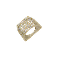 Zirconia Cuban Square Men Ring (14K)