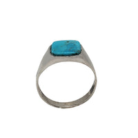 Square Signet Ring Turquoise Ring (Silver)