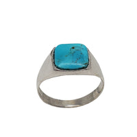 Square Signet Ring Turquoise Ring (Silver)