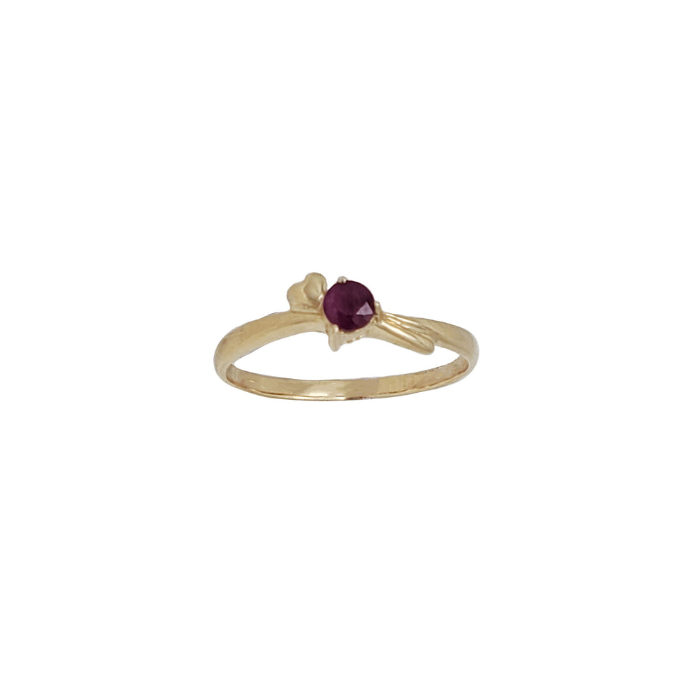 Ruby Leaf Ring (14K)