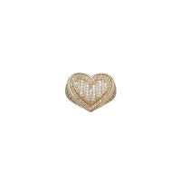 Zirconia Baguette Heart Ring (14K)