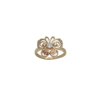 Zirconia Tricolor Butterfly Ring (14K)