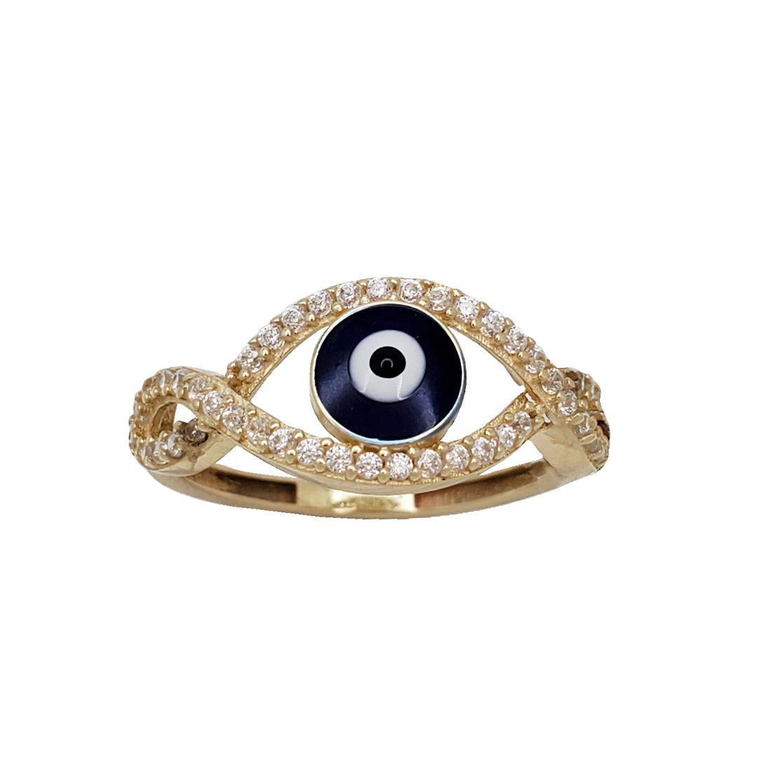 Fáinne Zirconia Evil Eye (14K) - Coitianta J, image size:1100x1100