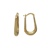 Plain Oval Hoop Earrings (14K)