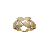 Grid Textured "X" Ring (14K)