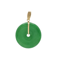 Green Jade Round Pendant (14K)