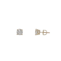 [Yellow Gold] Lab Grown Solitaire Diamond Stud Earring (14K)