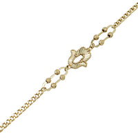 Diamond-Cut Hamza Hand Cuban Link Fancy Bracelet (14K).