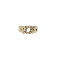 Zirconia Puff Cuban Ring (14K)