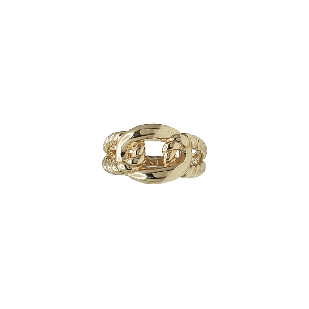 Textured Puff Cuban Ring (14K)