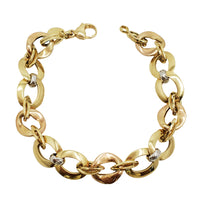 Tri-Color Fancy Link Bracelet (18K).