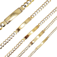 ID Italian Diamond-Cut Cuban link Bracelet (14K).