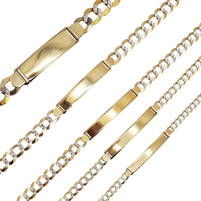 ID Italian Diamond-Cut Cuban link Bracelet (14K).