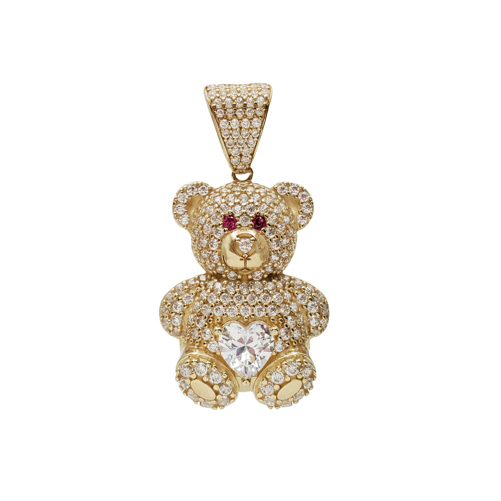 Zirconia Teddy Bear Pendant (14K)
