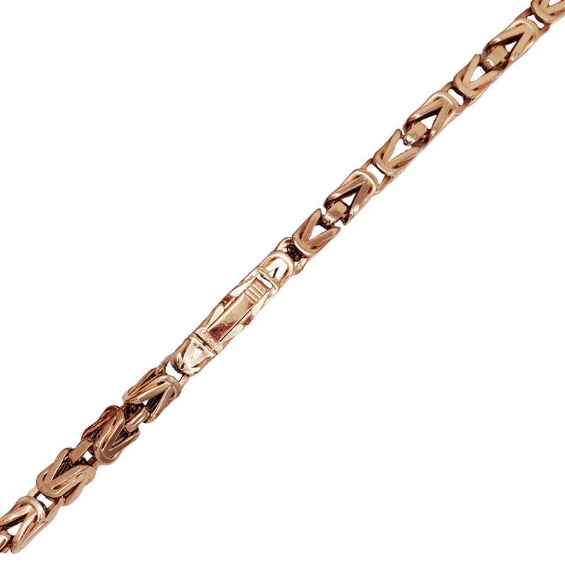 Rose Gold Hollow Super/Byzantine Chain (14K)