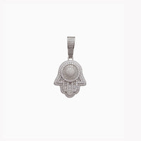 Iced-Out Hamsa Pendant Silver
