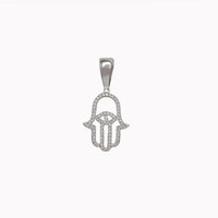 Zirconia Iced-Out Hamsa Pendant (Silver)