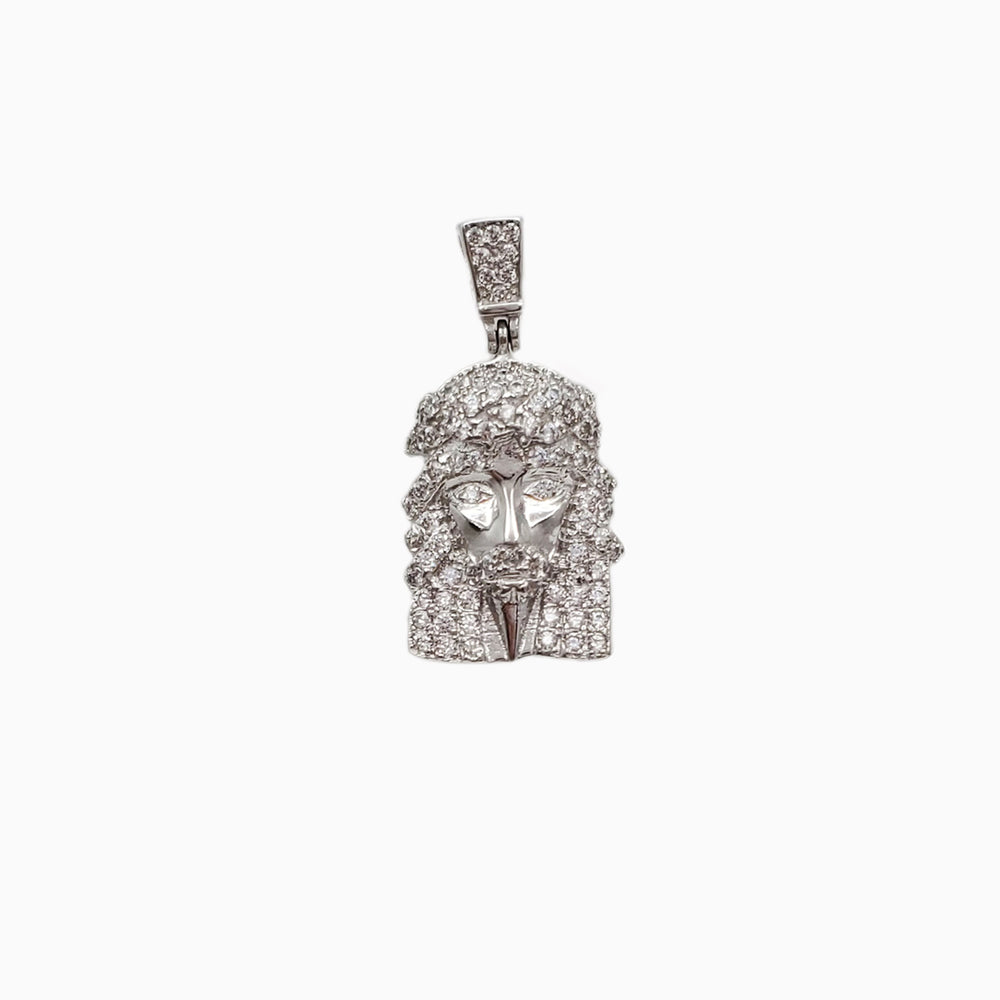 Zirconia Jesus Head  Pendant (Silver)