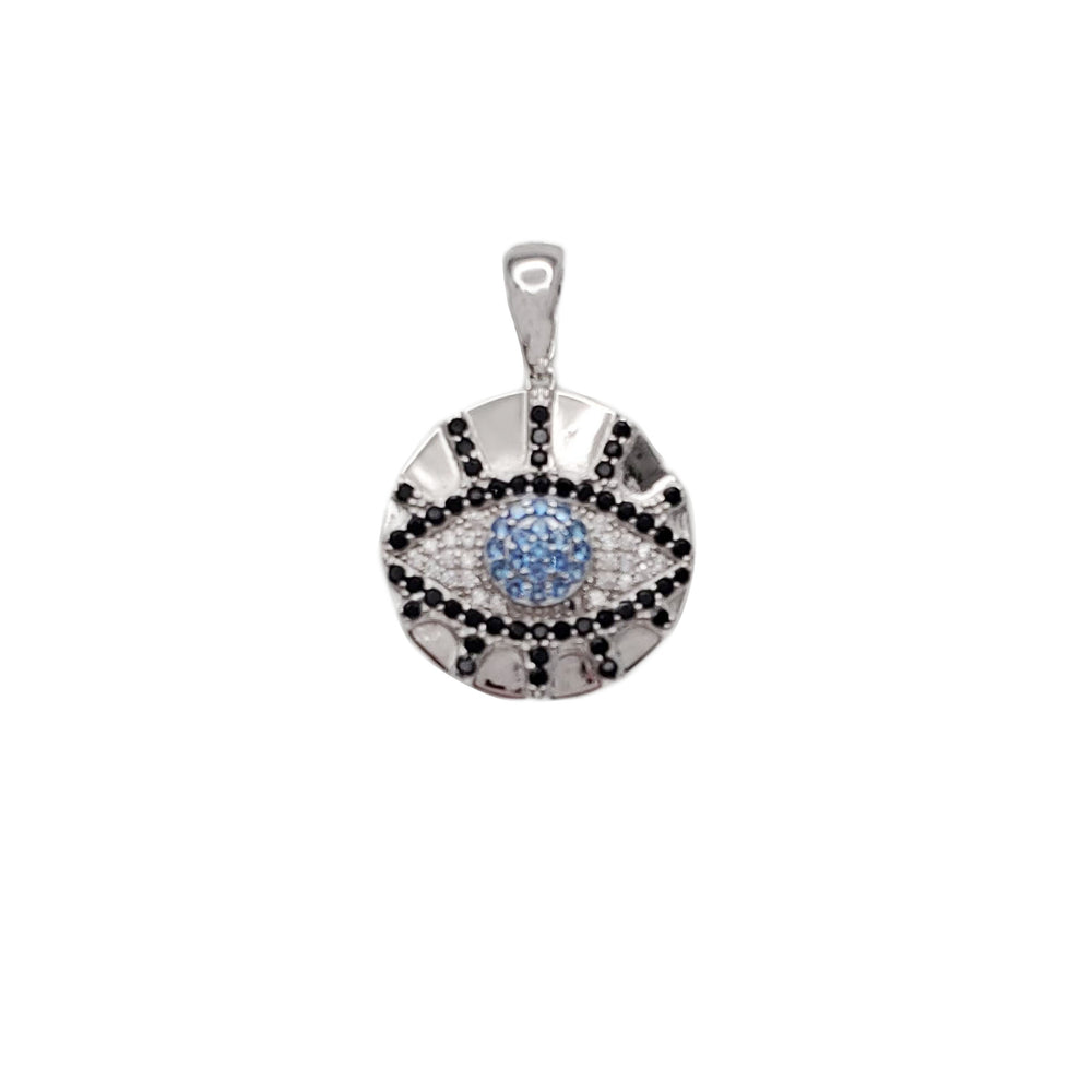 Zirconia Blue Evil Eye Pendant (Silver）