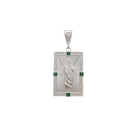 Zirconia Iced-Out Saint Jude Pendant (Silver)