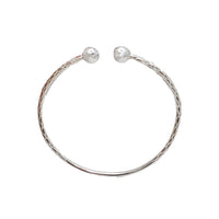 XIIIO Textured Beads Adjustable Bracelet (Silver)