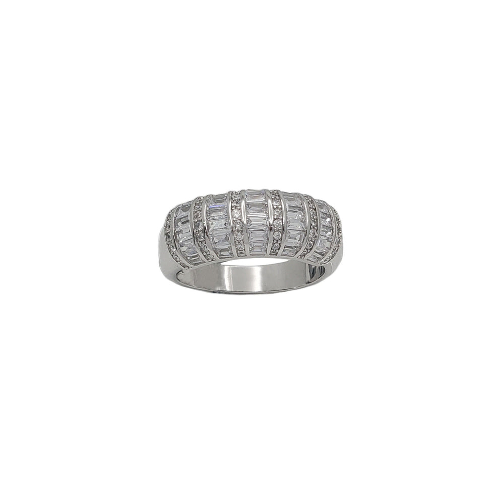 Zirconia Baguette Ring (Silver)