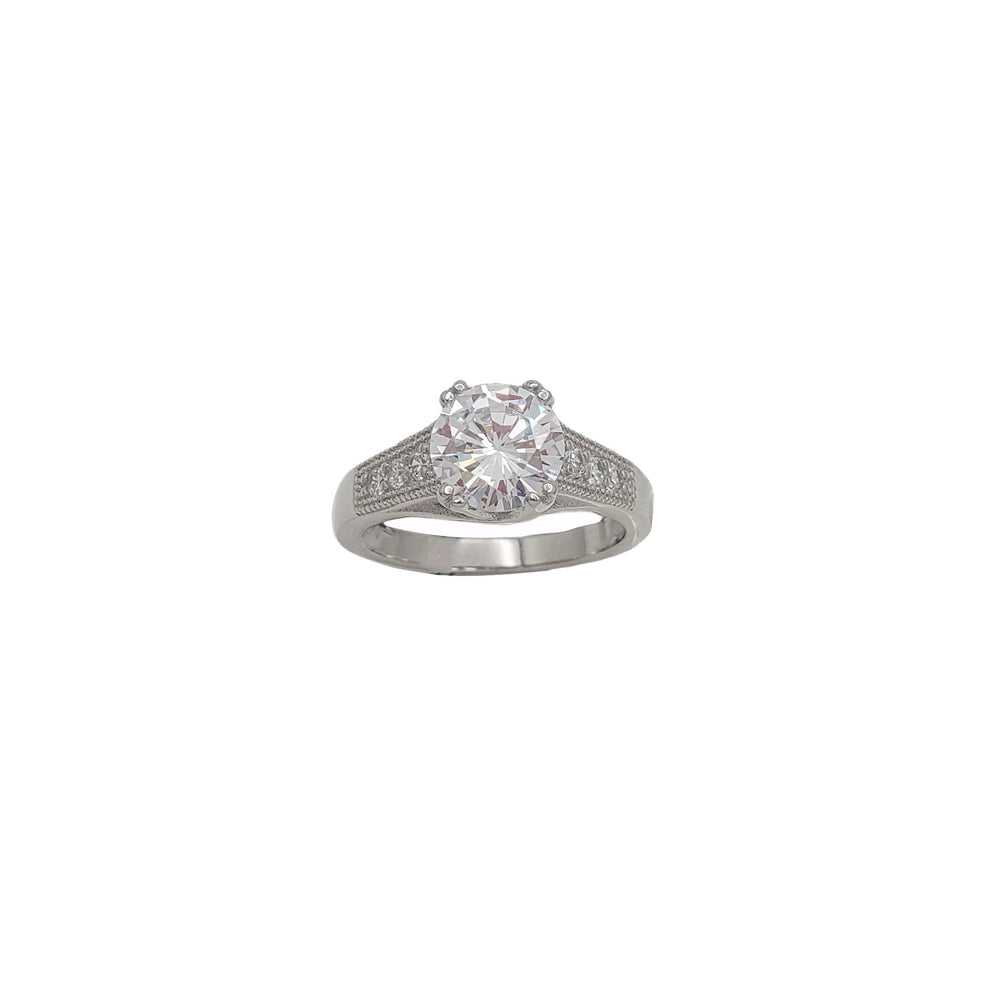 Zirconia Engagement Ring (Silver)