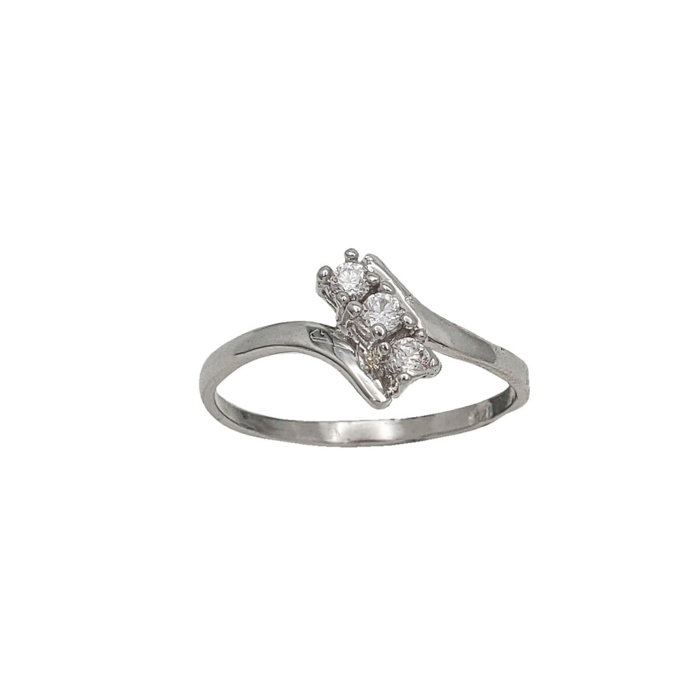Zirconia Tree Stones Solitaire Ring (Silver)