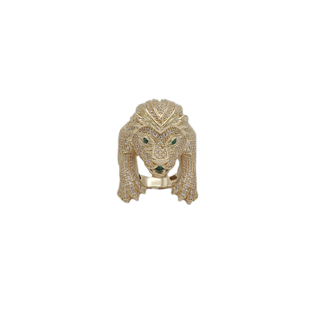 Zirconia Lion Head Ring (14K)