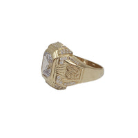Square White Stone Ring (14K).