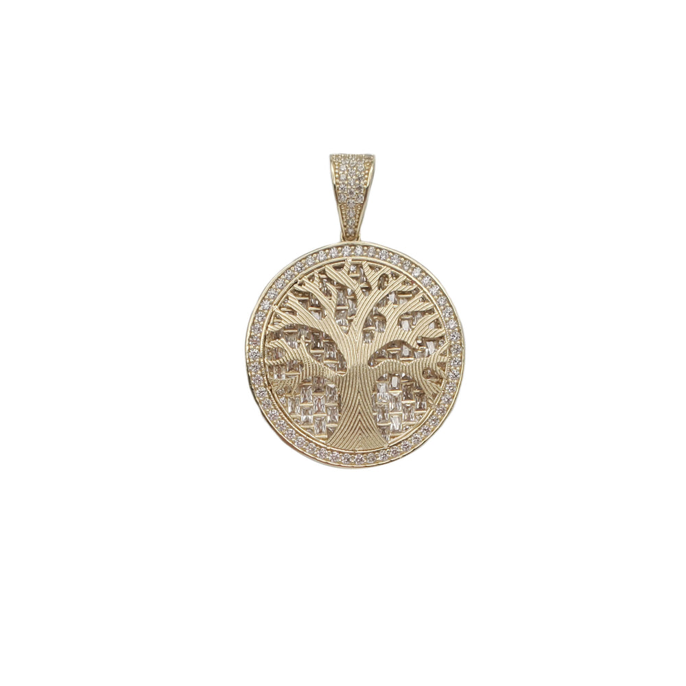 Iced-Out Tree of Life Pendant (14K)