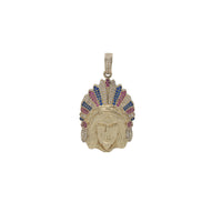 Zirconia Indian Head Pendant (14K)