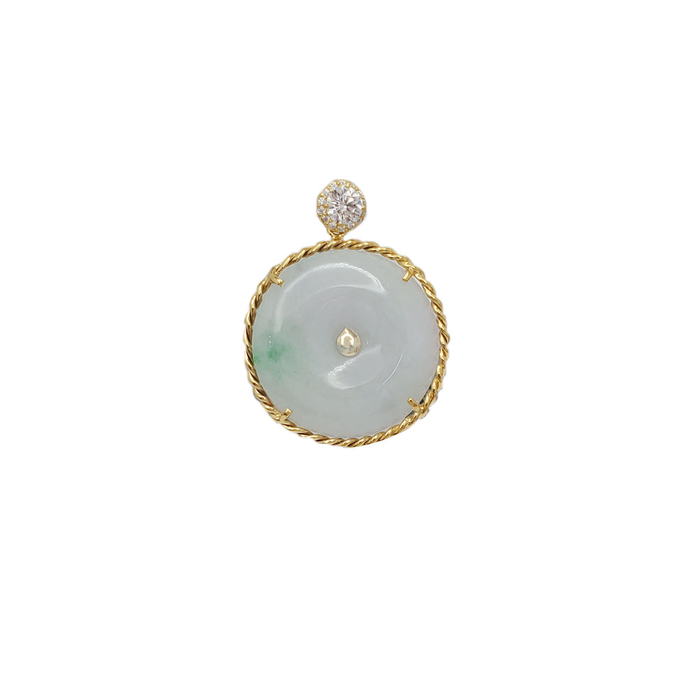 Jade Disc Pendant (14K)