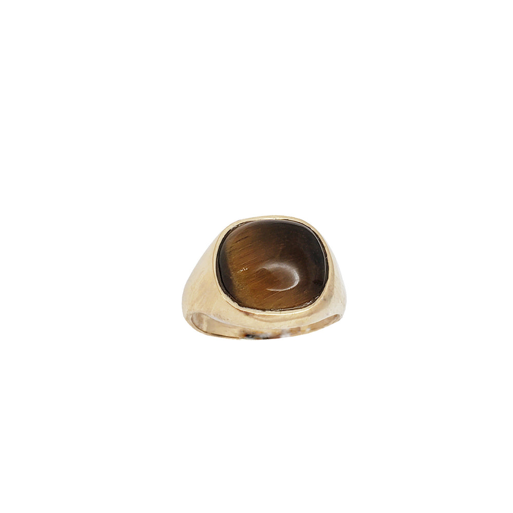 Tiger Eye Signet Ring (14K)