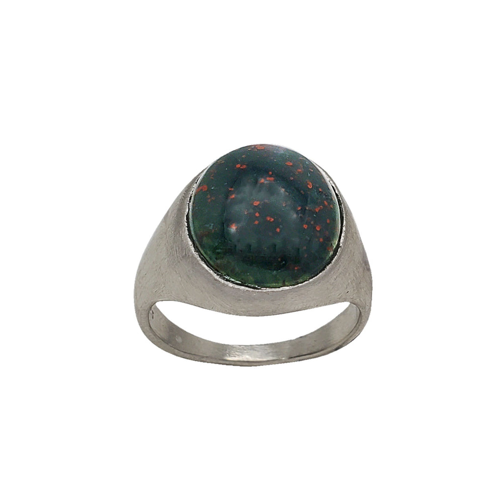 Blood Stone Signet Ring (Silver)