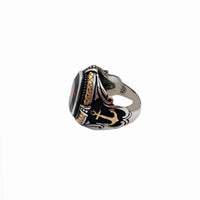 Stone Anchor Antique-Finish Men's Ring (Silver)