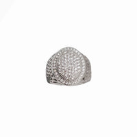 Iced-Out Round Men's Ring (Silver)