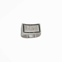 Iced-Out Rectangle Men's Ring (Silver)