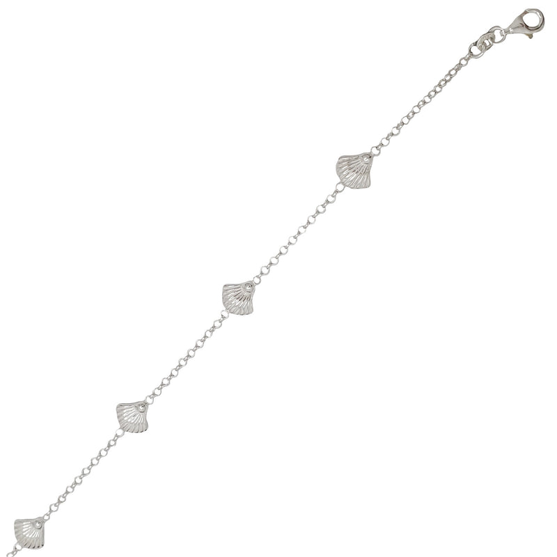 Shell Dangling Anklet Bracelet (Silver).