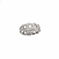 Zirconia Chain Link Band Ring (Silver)