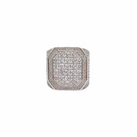 Iced-Out Men's Square Ring (Silver)