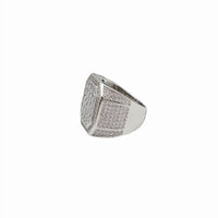 Iced-Out Men's Square Ring (Silver)