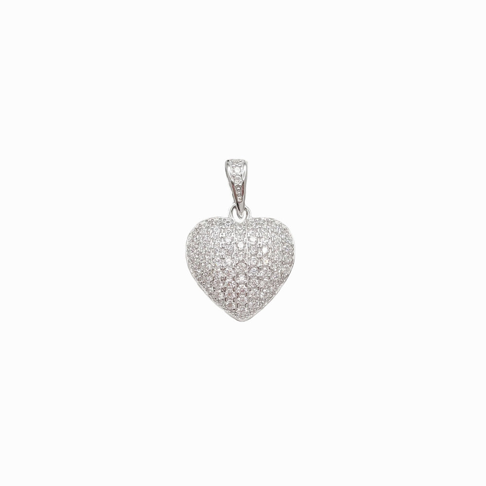 Mini Heart CZ Pendant (Silver)