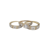 Zirconia Tricolor Engagement Rings (14K)