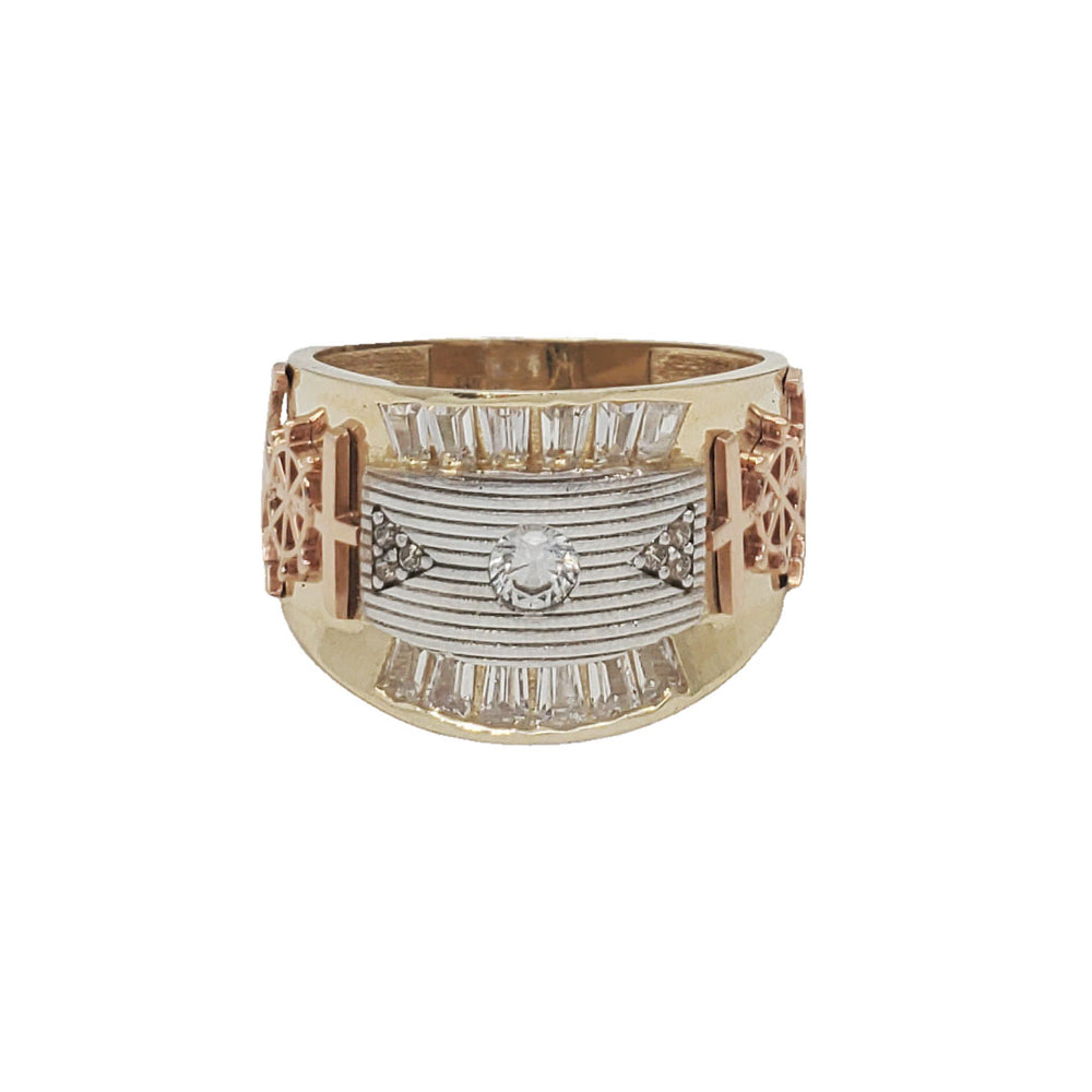 Zirconia Baguette Anchor Ring (14K)