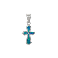 Blue Opal Cross Pendant (Silver)