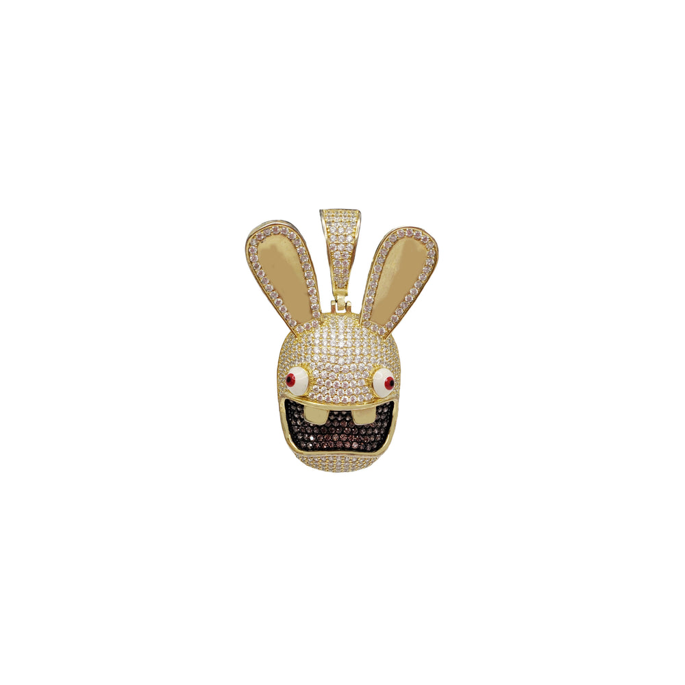 Cubic Zirconia Bad Bunny Pendant (silver)