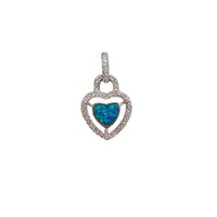 Blue Opal Heart Pendant (Silver)