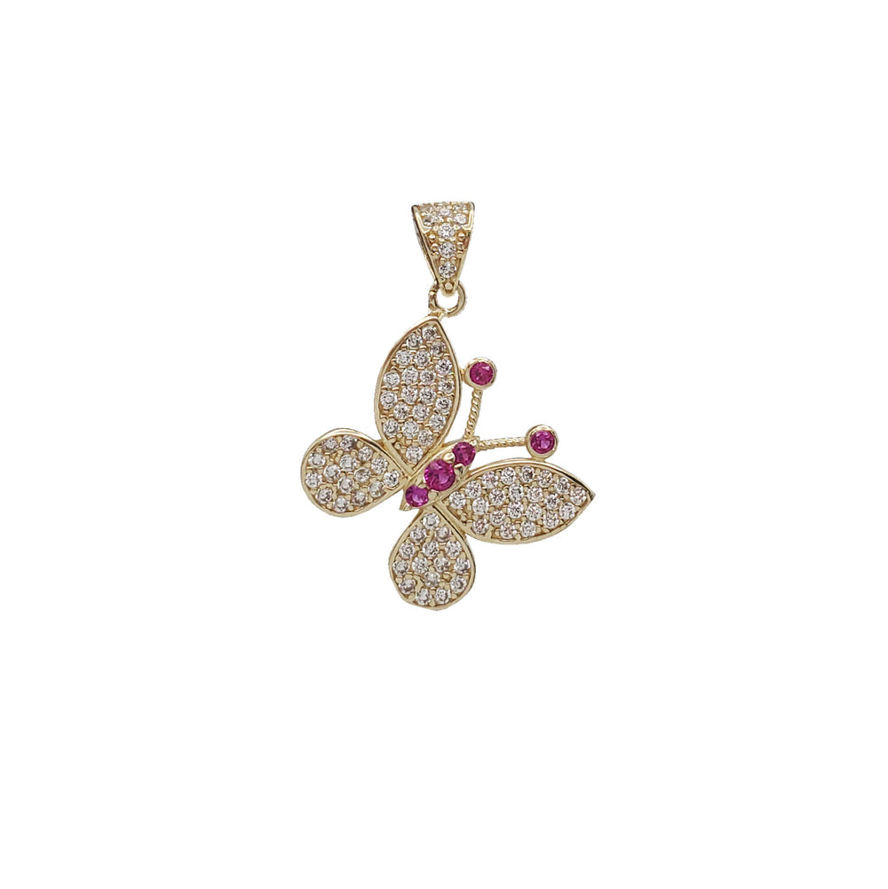 Zirconia Butterfly Pendant (14k)