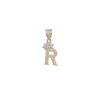 Miniature Icy Crown Initial Letter Pendant (14K)